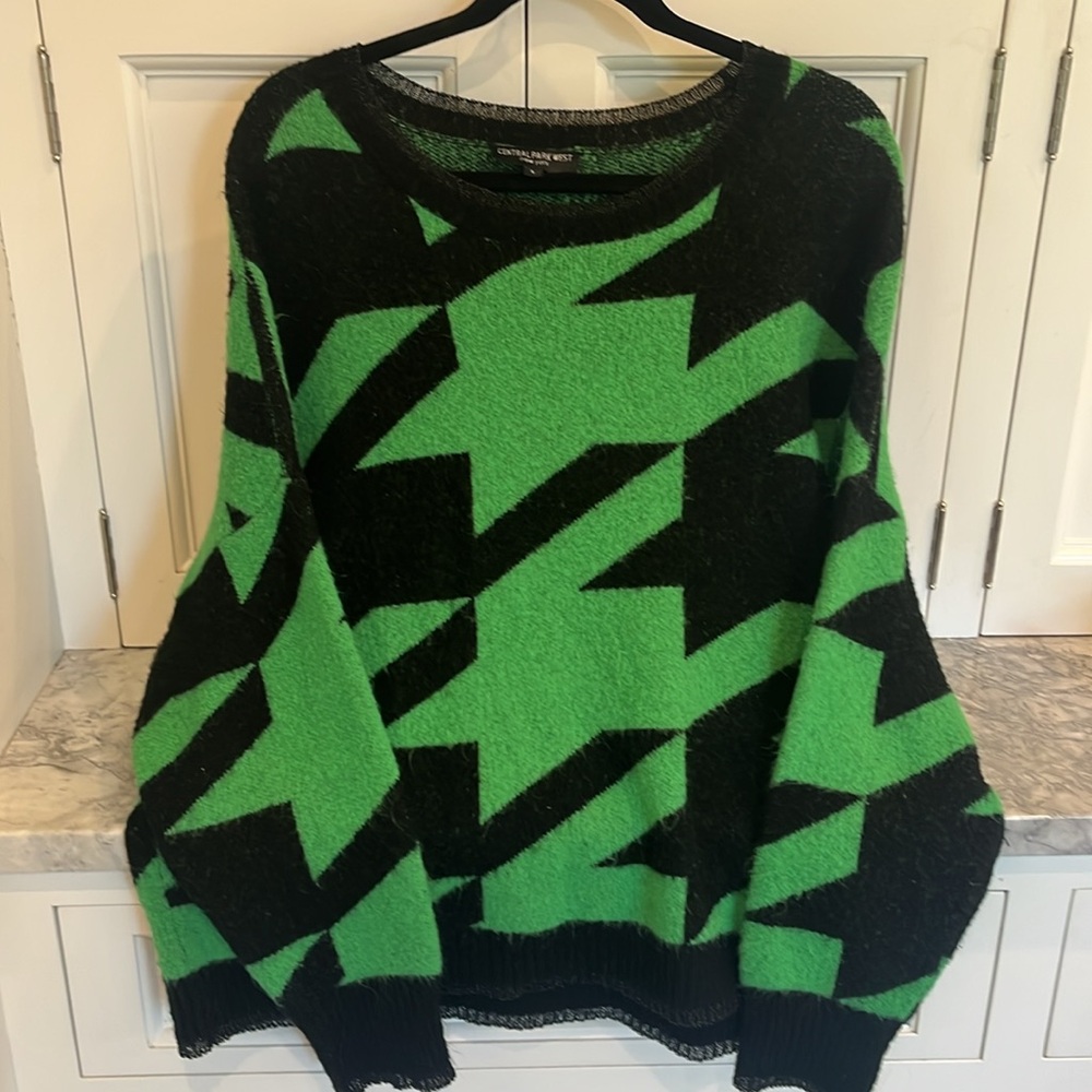 Central Park West Green and Black Blanche Sweater - Picture 4 of 5